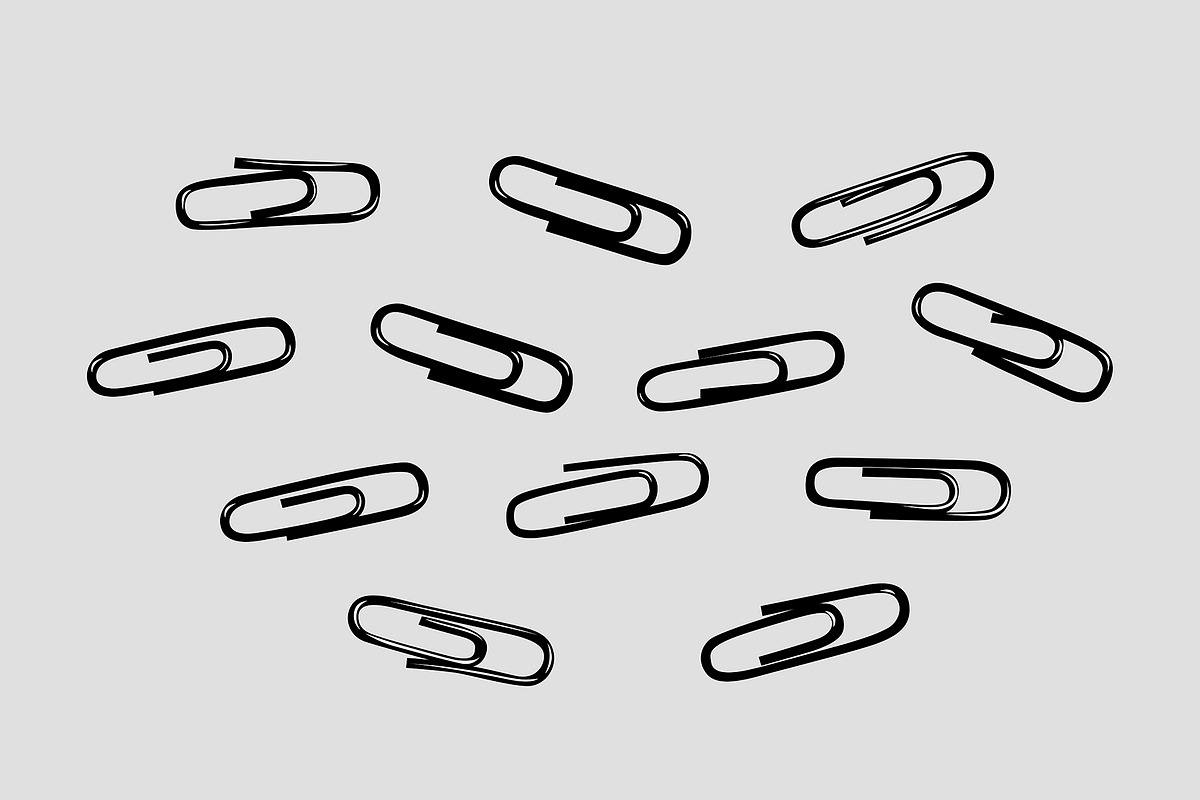 Stylish paper clips pattern, an Object Illustration by Anastasia Cuza (Photo 3 of 3)