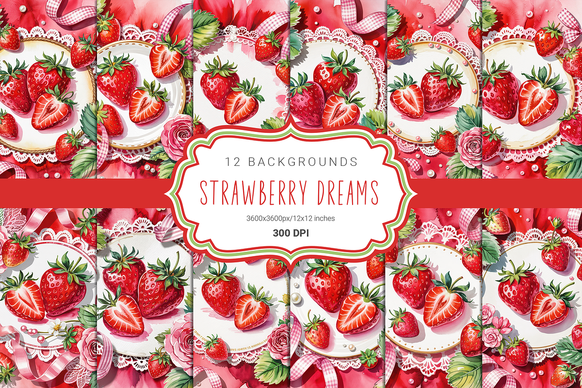Strawberry Dreams, a Background Graphic by Curve Design (Photo 1 of 7)
