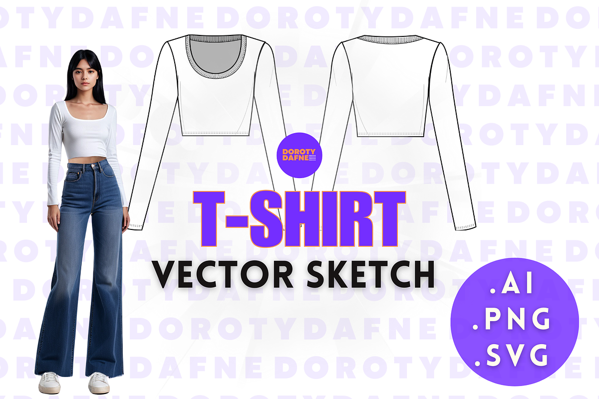 Long Sleeve Cropped Fitted T-Shirt, an Object Graphic by Doroty Dafne Designs (Photo 1 of 7)