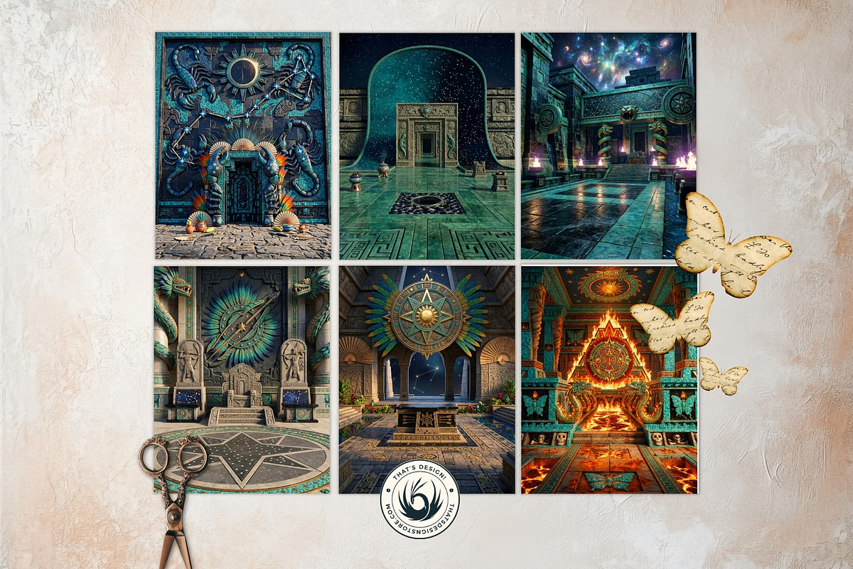 Aztec Backdrops Mythology Papers, a Background Graphic by ThatsDesignArt (Photo 9 of 14)