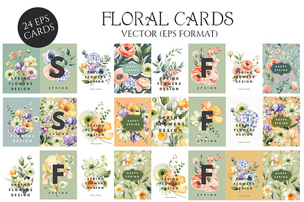 Floral Greeting Cards Templates, a Card Template by Evgeniia