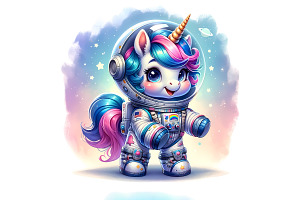 Astronaut Unicorn PNG Pack