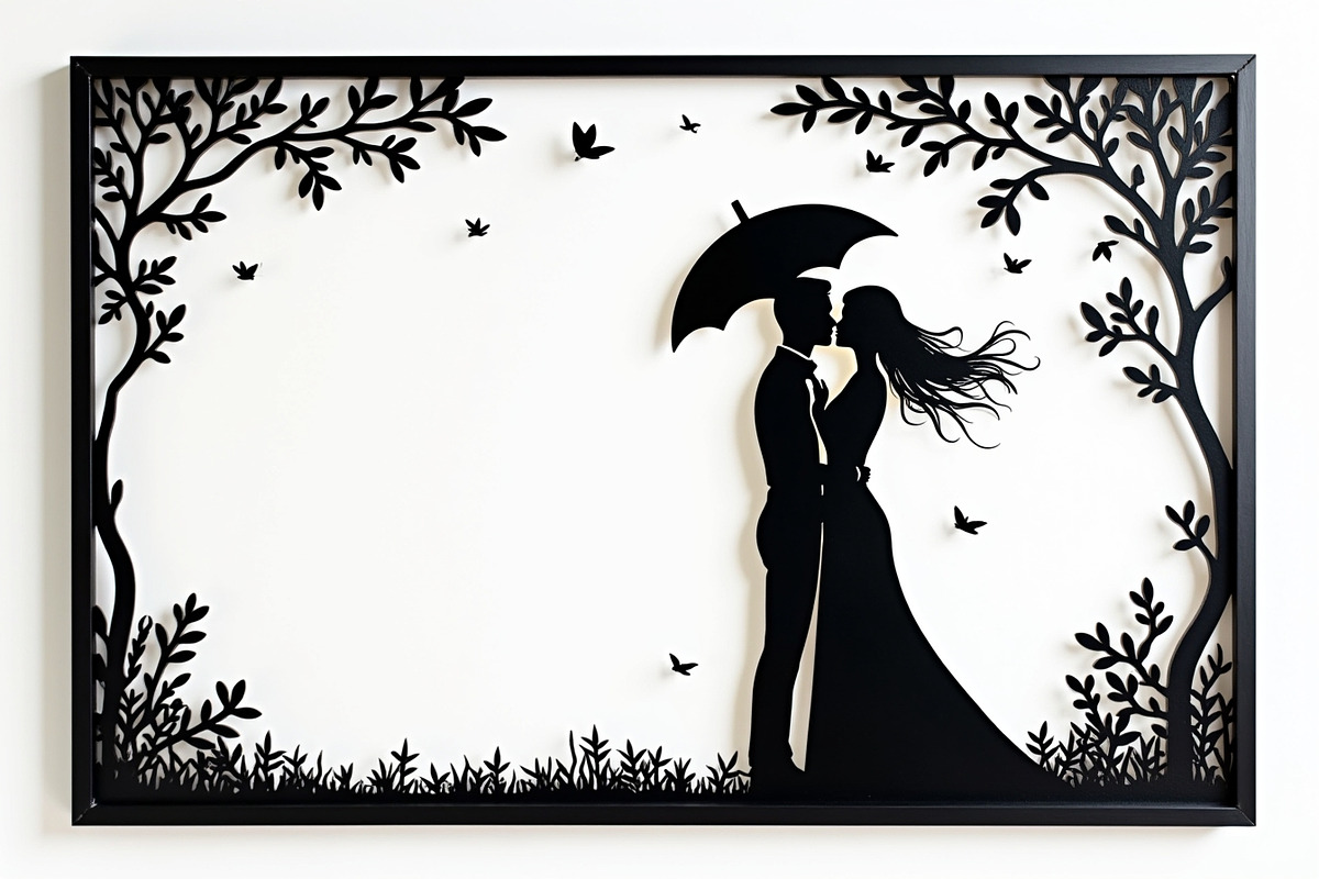 Romantic Couple Holding Umbrella, an Illustration by Amazin_art (Photo 17 of 21)