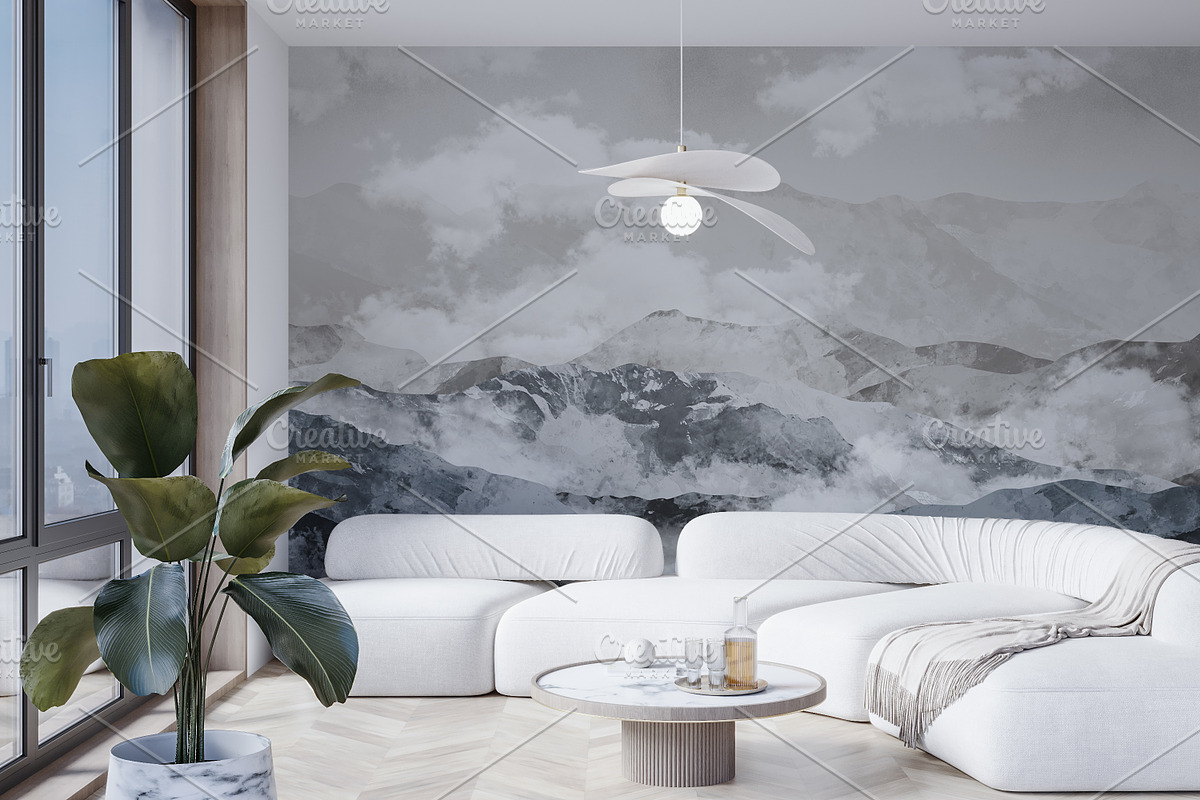 Wallpaper mockup Luxury living room, a Household Mockup by Hunny Badger (Photo 4 of 5)