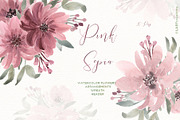 Pink Sepia. Watercolor Flowers, an Illustration by LABFcreations (Thumbnail 4 of 6)