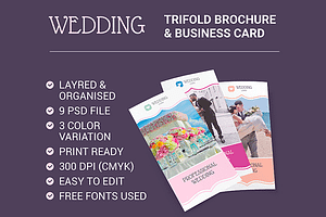 Trifold brochure Business Card M-Up