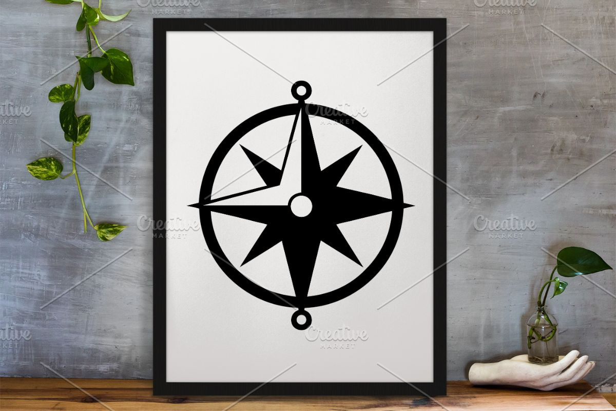Compass Silhouette SVG, a Technology Illustration by newminddesign (Photo 3 of 5)