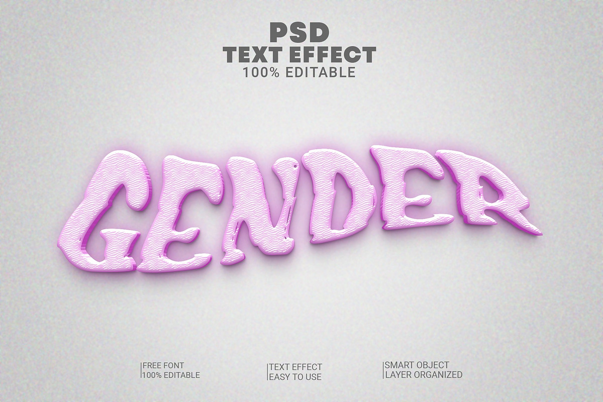 3d Gender Text Style Effect, a Layer Style Add-On by Md Imamul