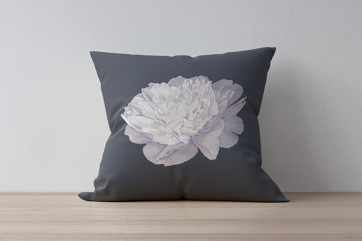 White Realistic Peonies Set, a Decorative Illustration by MarynaPetrovska (Photo 13 of 16)