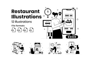 Restaurant Illustration, a Templates & Theme by Triangle Squad
