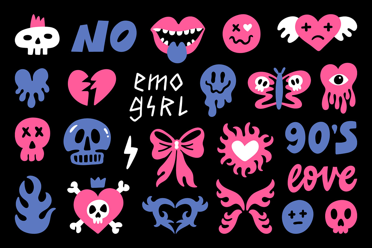 Emo / Punk / Rock collection, an Object Illustration by piyacler (Photo 2 of 7)