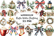 Rustic Winter Christmas Clipart, an Illustration by CraftArtStudio (Thumbnail 1 of 6)