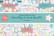 Watercolor Friendly Frames Bundle, an Object Graphic by LittleAcornGraphics (Thumbnail 1 of 10)