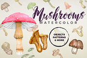 Watercolor mushrooms - Spore Den, a Food Illustration by Bunichi (Thumbnail 1 of 9)