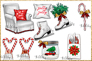 Christmas Clipart Png set, a Decorative Illustration by The GG Shop (Thumbnail 6 of 9)
