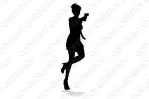 Woman Silhouette Action Secret Agent, a Person Illustration by Christos Georghiou
