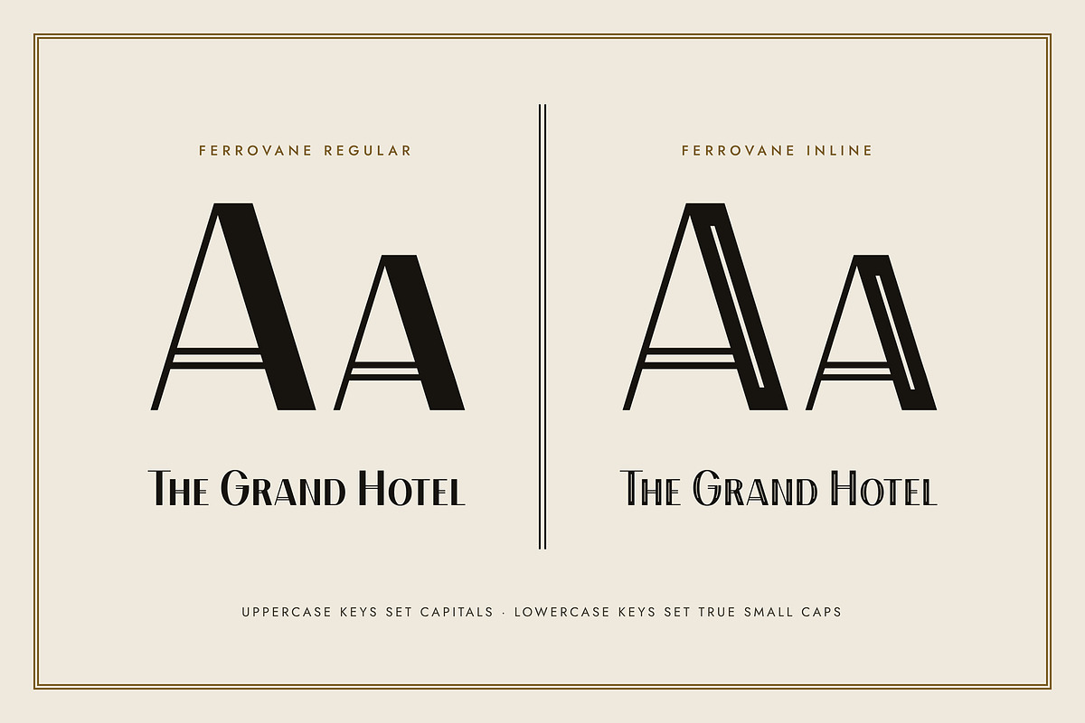 Ferrovane Font: Art Deco Headline, a Serif Font by Build Interactive (Photo 3 of 8)