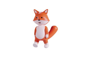 3D Pack Cute Animal Fox Illustration