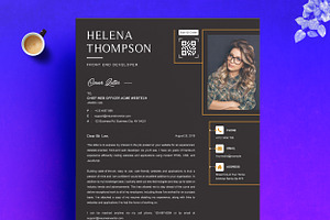 Black Dark Resume Template Word