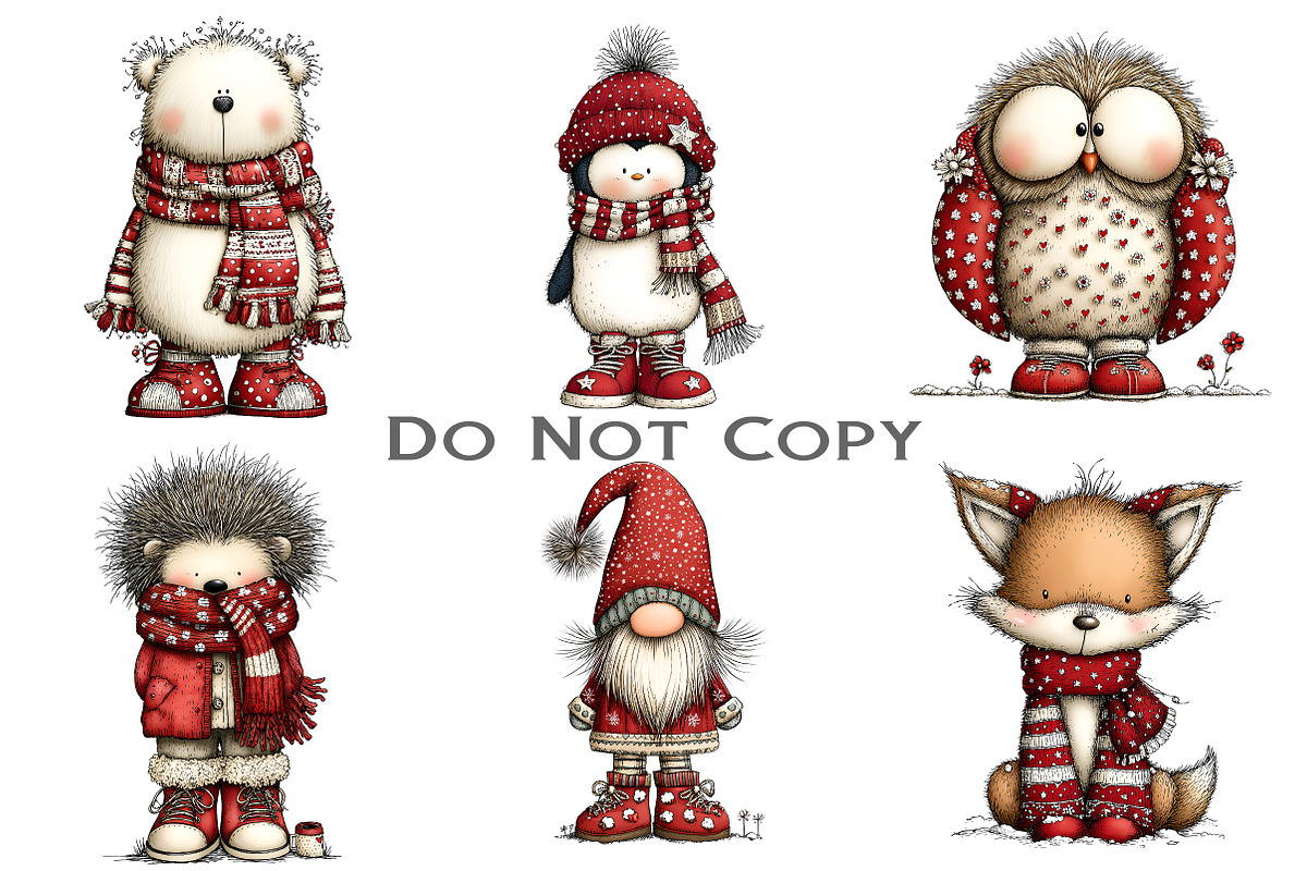 Whimsical Winter Clipart Bundle, an Illustration by Craft Nest (Photo 7 of 9)