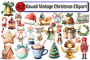 Kawaii Vintage Christmas Clipart, an Illustration by Design Market (Thumbnail 1 of 3)