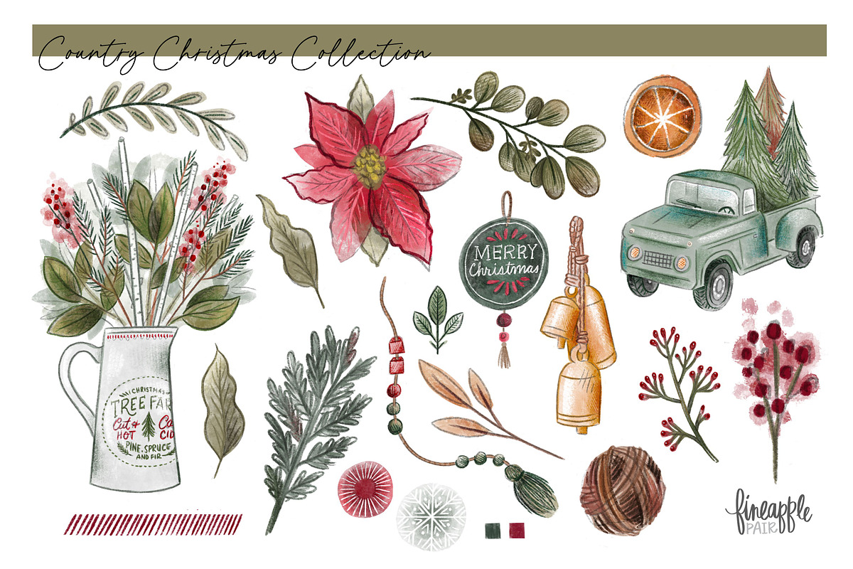 Country Christmas Clipart, an Object Graphic by FINEAPPLE (Photo 2 of 6)