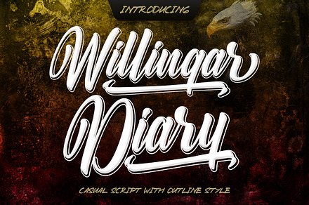 Willingar Diary, a Blackletter Font by Kotak Kuning Studio