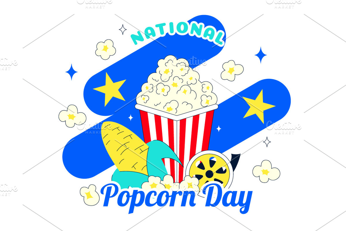 11 National Popcorn Day Illustration, a Food Illustration by denayunebgt (Photo 5 of 5)