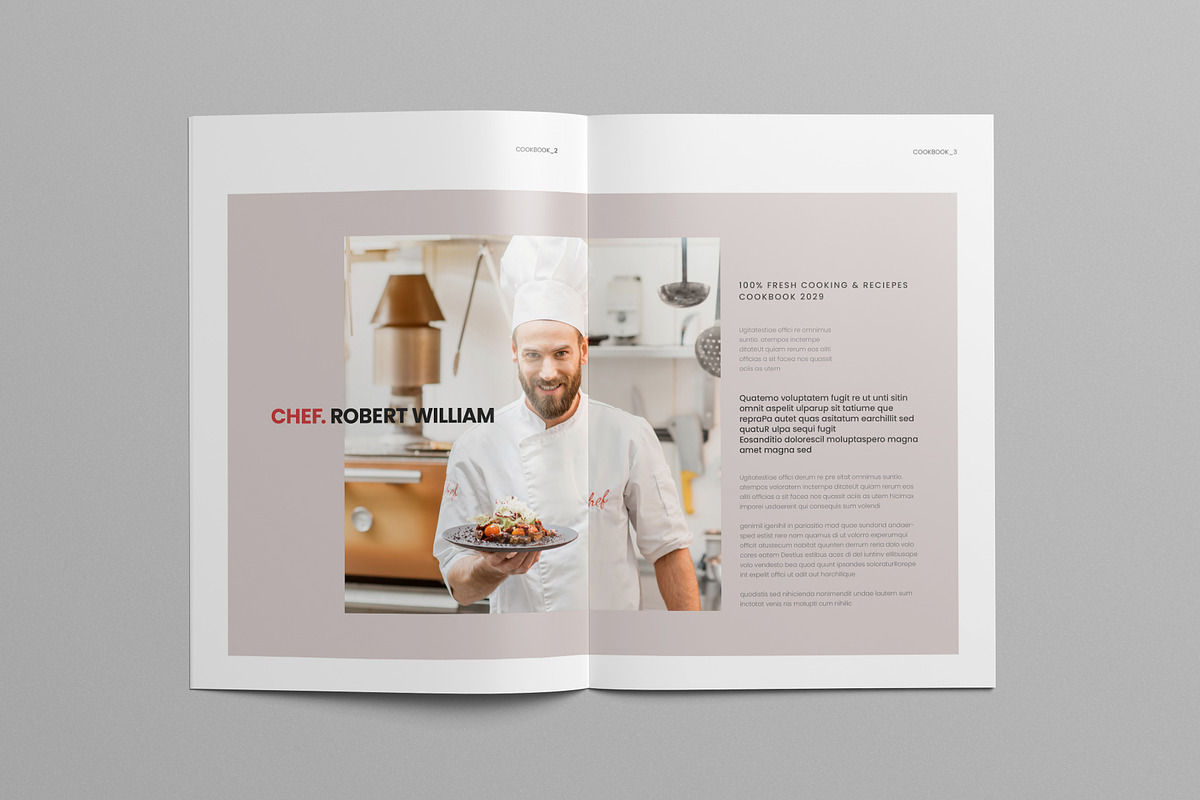 Cookbook Recipe Book Layout, a Brochure Template by Pixelpick (Photo 2 of 9)