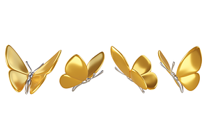Cute 3D golden Butterflies icons, an Animal 3D Model by Hannet