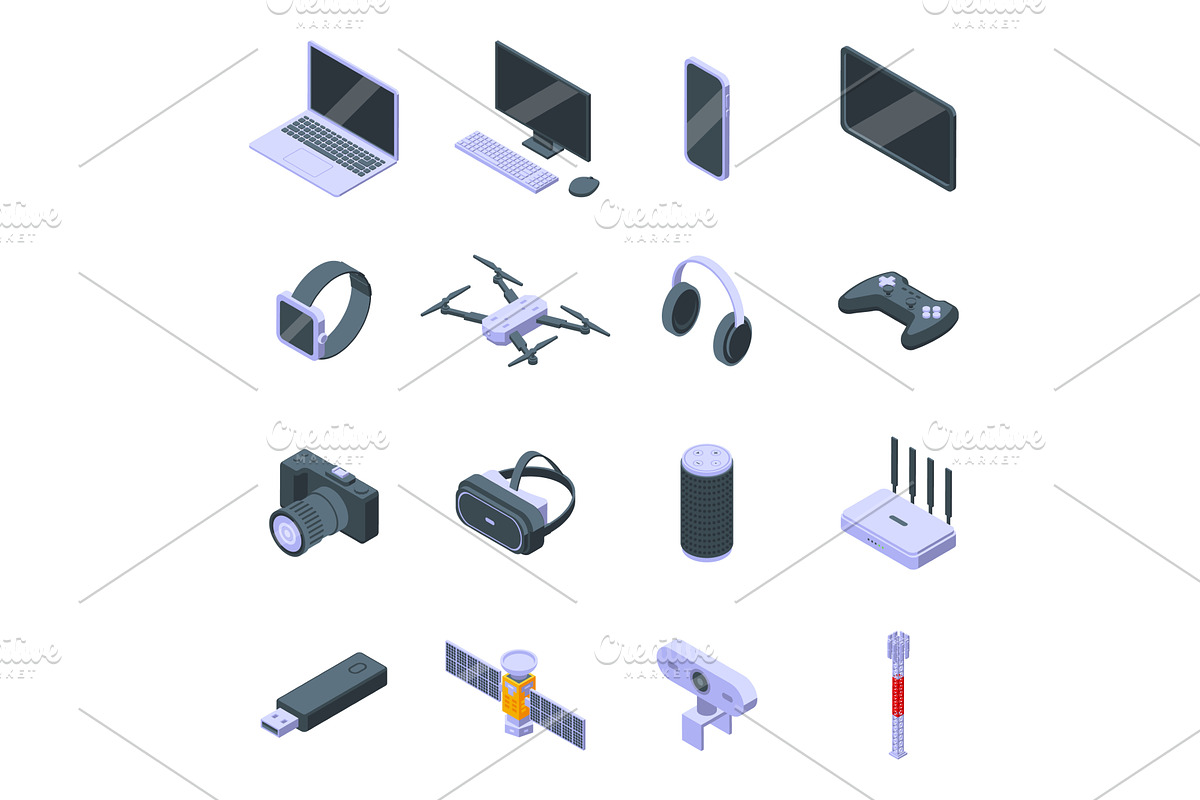 Isometric electronic technology 3d, a Technology Illustration by Valerie Bodnar