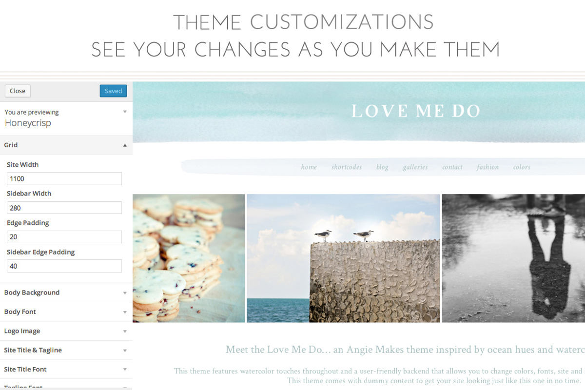 Love Me Do - WordPress Theme, a WordPress Template by angiemakeswebsites (Photo 2 of 5)