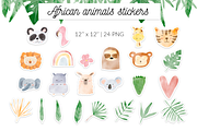 Watercolor african animal faces, an Animal Illustration by Let's Art (Thumbnail 18 of 18)