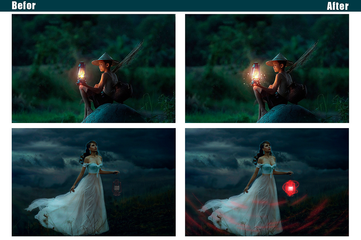 25 Kerosene lamp light effects, a Layer Style Add-On by OverlayBox (Photo 3 of 5)