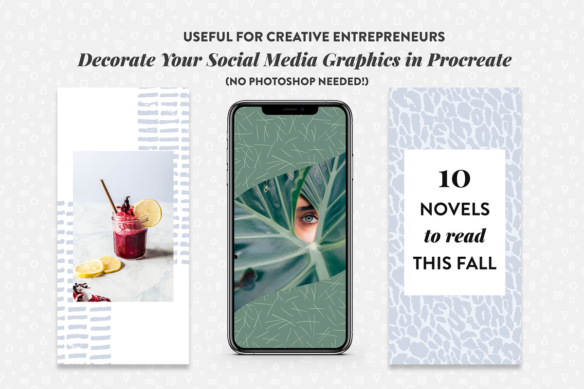 Pattern Brushes for Procreate, a Brush Add-On by Type and Graphics Studio (Photo 6 of 8)