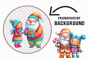 Christmas girl and Santa Clip Art, an Illustration by Libby Wishes (Thumbnail 4 of 7)