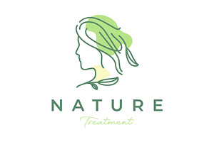 beauty woman face long hair logo, a Branding & Logo Template by devastd