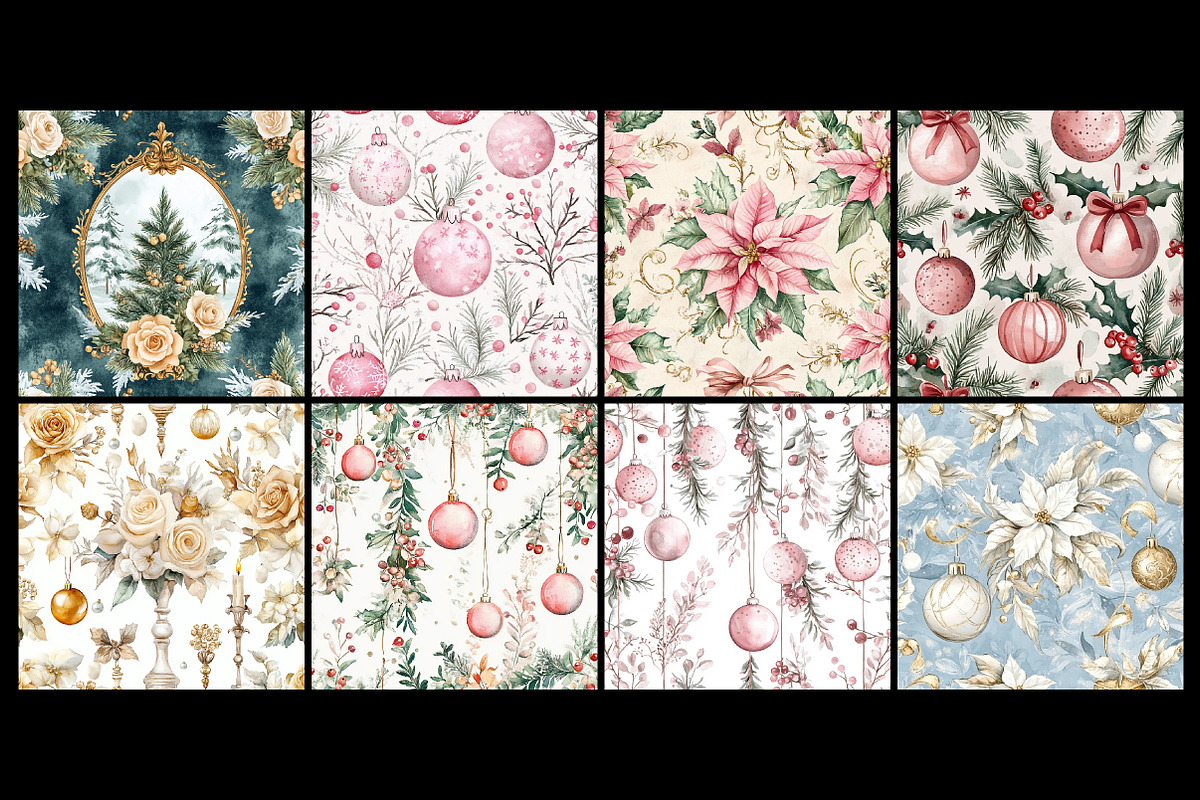 Rococo Christmas Seamless Patterns, a Pattern Graphic by CitraGraphics (Photo 3 of 4)