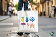 Summer Beach Icons Embroidery Design, an Icon by Craft Nest (Thumbnail 3 of 6)