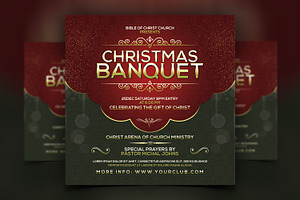Christmas Banquet Church Flyer, a Flyer Template by AfzaalGraphics