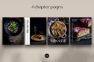 Dark Moody Canva Cookbook Template