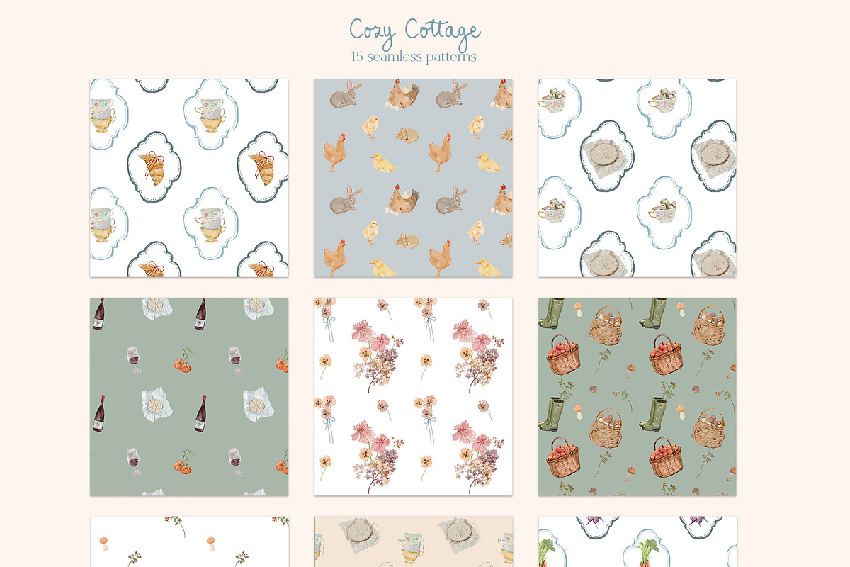 Cottagecore Clipart, Frames, Prints, a Decorative Illustration by whiteheartdesign (Photo 30 of 34)
