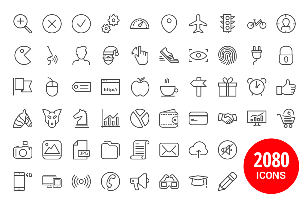 2,080 Icons for iOS, Android & Apps preview 3
