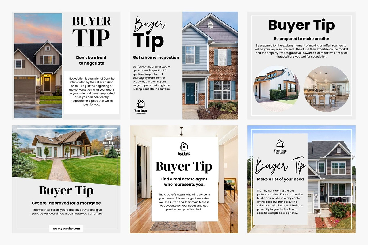 12 Real Estate Buyer Tips Canva, a Social Media Template by TemplatePlus.net (Photo 2 of 7)