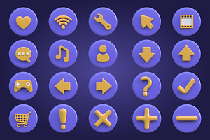 3D Button Icon Vol 2