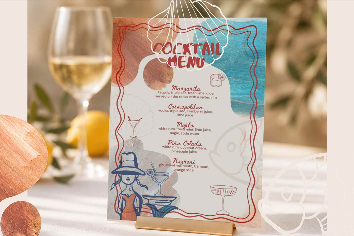 Mediterranean Menu Template & DIY, a Card Template by Alisa Mikibith Art (Photo 2 of 10)
