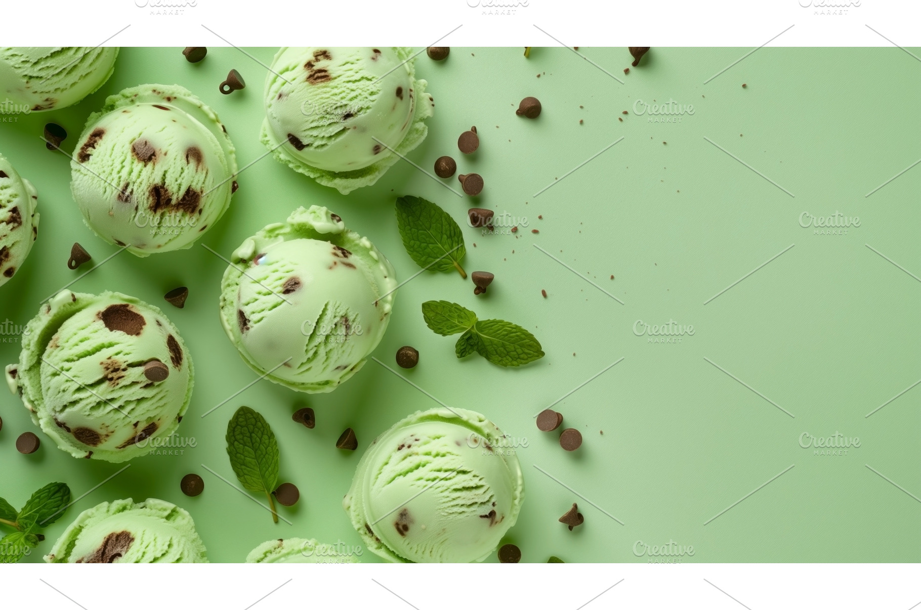 Scoops of mint chocolate chip ice, an Abstract Photo by Sergey Kotenev
