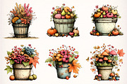 Harvest Bucket Watercolor Clipart, a Transportation Illustration by Digital Artistic99 (Thumbnail 3 of 10)