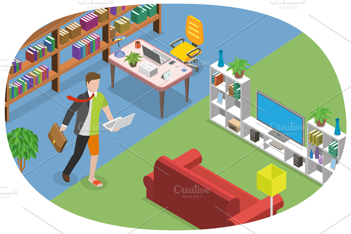 Hybrid Work Set 01, a Work Illustration by AndriiStore (Photo 7 of 11)