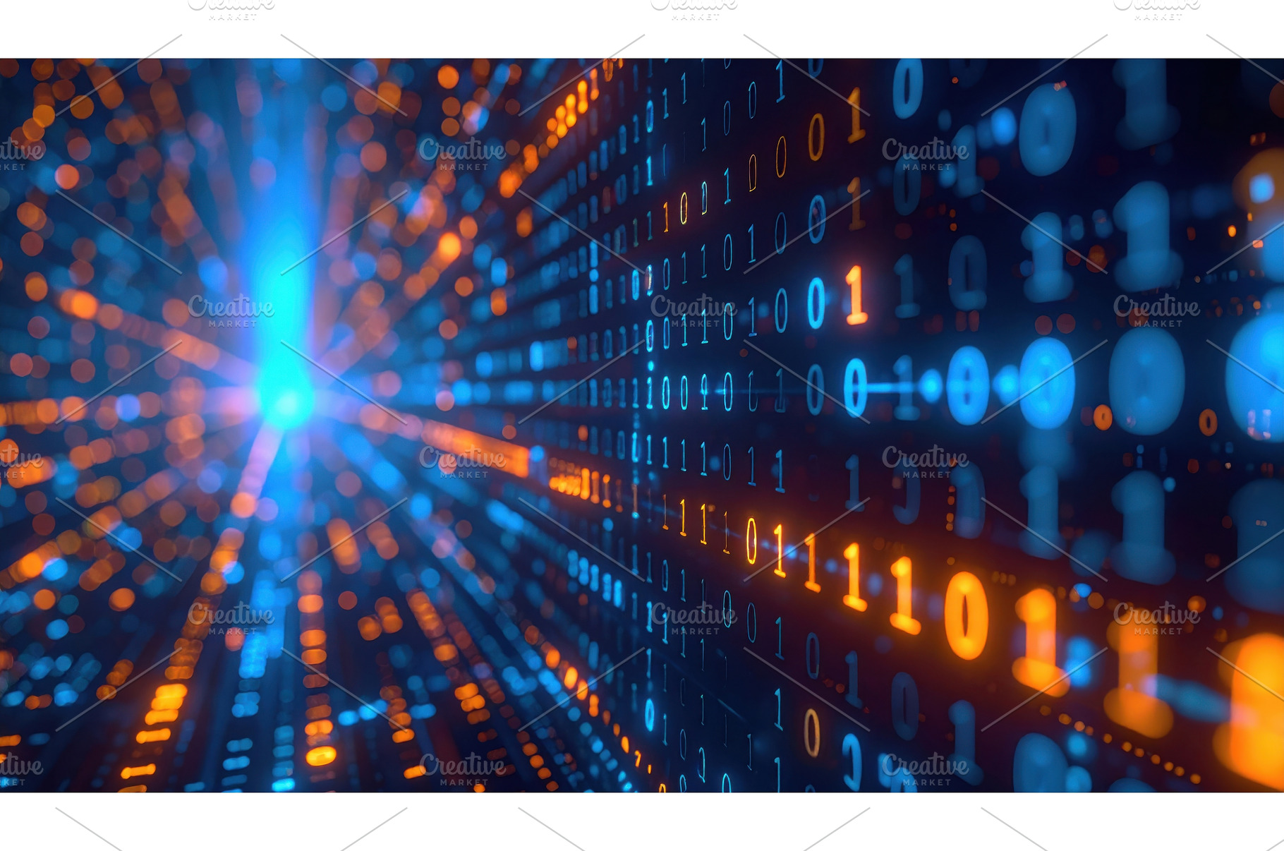 A stream of glowing binary code, a Technology Photo by Igor Tichonow